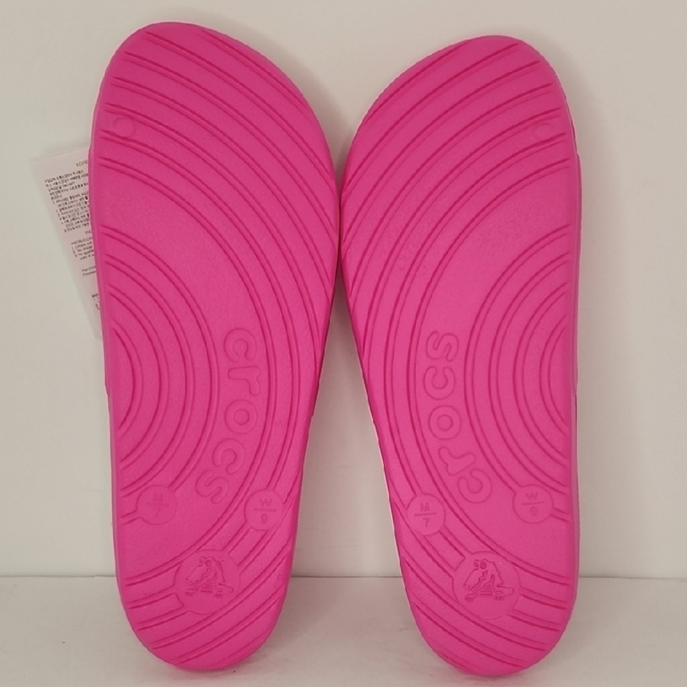 CROCS Fuchsia Slide Sandals - Picture 6 of 8